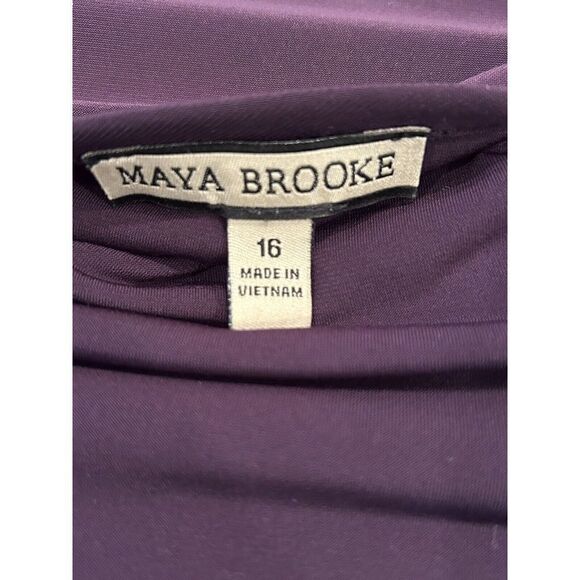 Maya Brooke 3/4 Sleeve Sequin Embroidered Jacket and Dress Eggplant Paisley - Picture 7 of 9